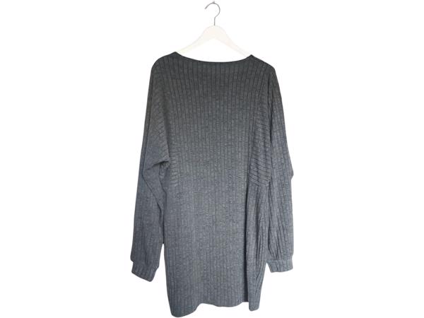 stretchy jurk grijs met pofmouwen XXL