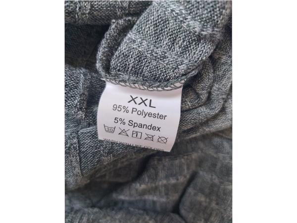 stretchy jurk grijs met pofmouwen XXL