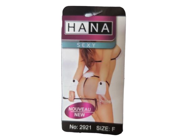 3x Hana string effen streep one size zwart roze wit