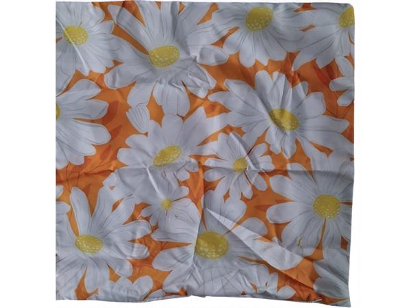 Set van 4 kussenhoezen bloem en tekst wit oranje geel 40x40c