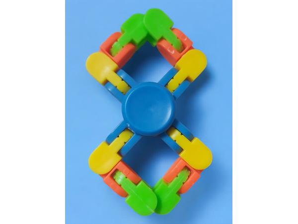 Flexibele Fidget Spinner blauw meerkleurig