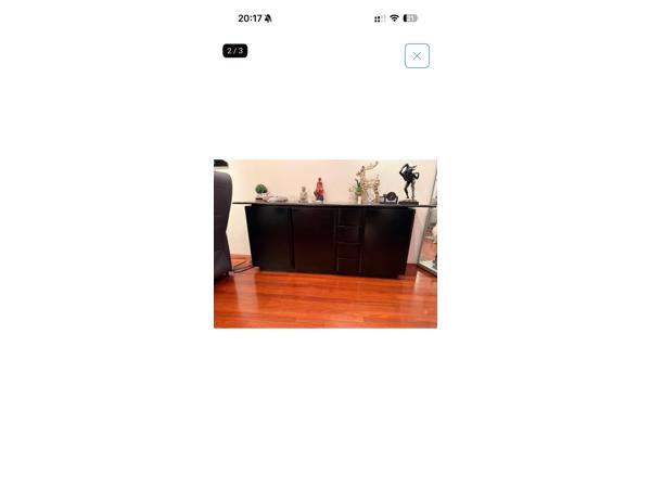 Dressoir zwart met marmeren blad