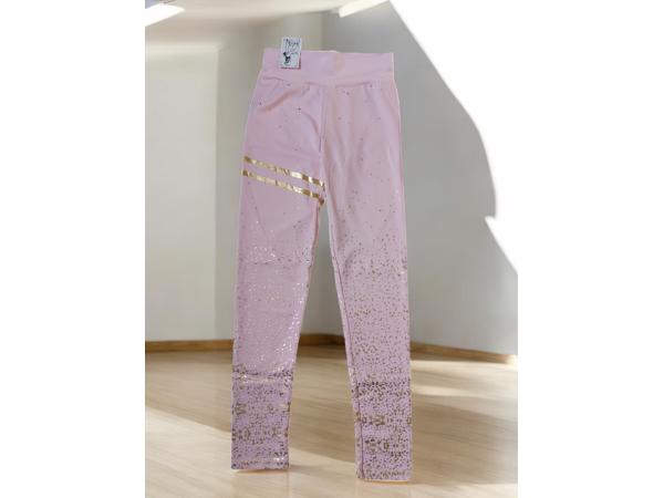 Holala stretchy legging lichtroze goud glitter S/M 36/38