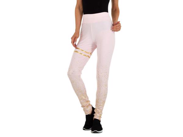 Holala stretchy legging lichtroze goud glitter S/M 36/38