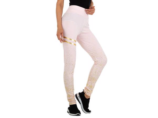 Holala stretchy legging lichtroze goud glitter S/M 36/38