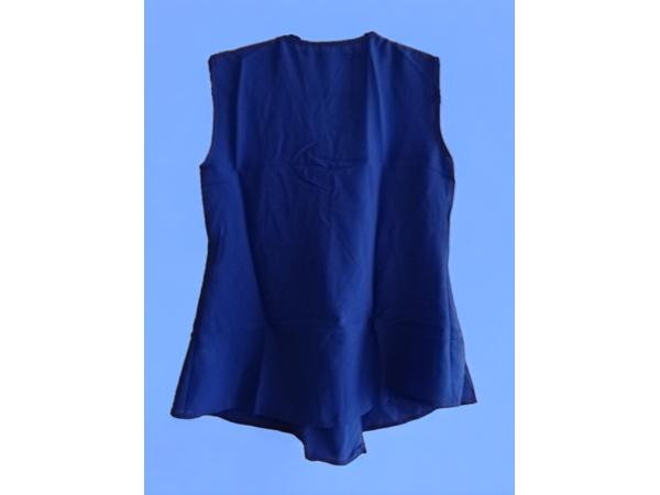 Luchtig mouwloos effen shirt cobalt blauw S