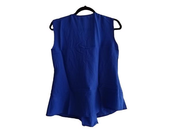 Luchtig mouwloos effen shirt cobalt blauw S