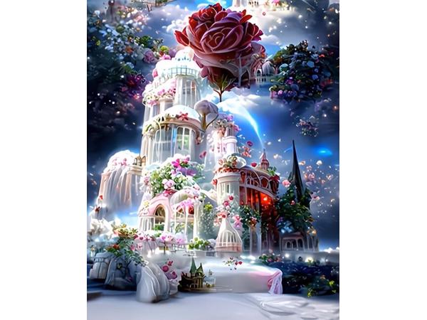 50x40cm Diamond Painting paleis rozen (vierkant) nr 52