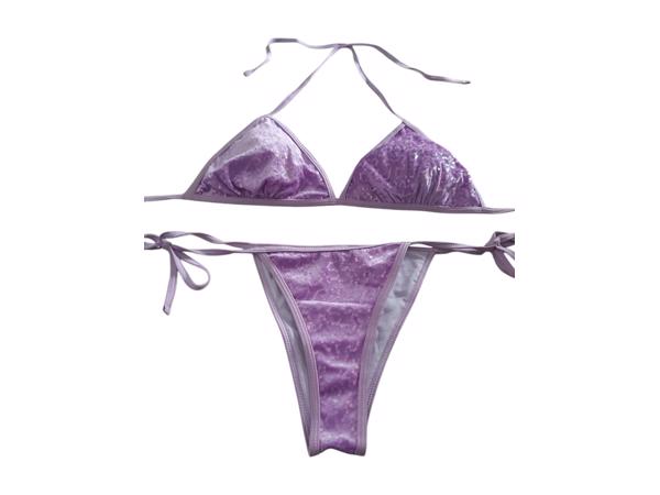 2 delige glitter bikini lilapaars L