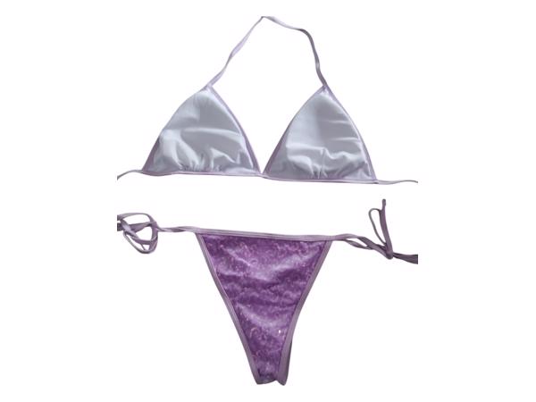 2 delige glitter bikini lilapaars L