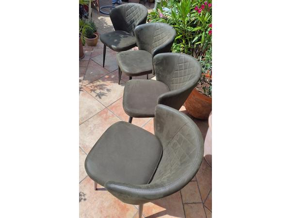 4 leuke donkergroene fauteuils