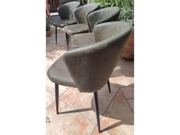 4 leuke donkergroene fauteuils