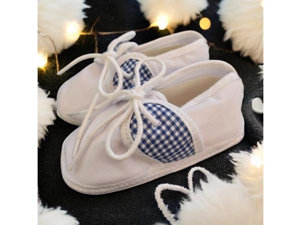 Junior Joy Babyschoenen blauw ruitje - newborn