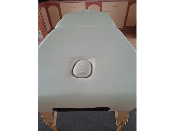 cremekleurige massagetafel 1,95 x 80cm