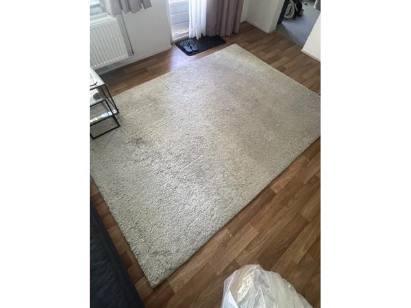 Wollen vloerkleed off-white 170x240