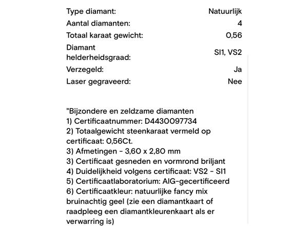 4 natuurlijke diamanten