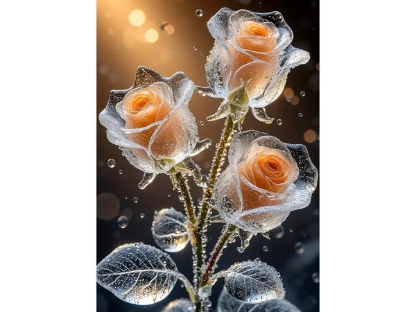 nr 24 Diamond Painting kristal rozen 50x40cm (vierkant)