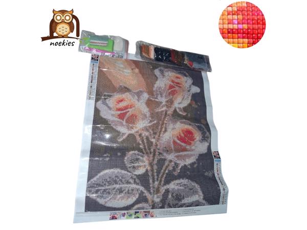 nr 24 Diamond Painting kristal rozen 50x40cm (vierkant)