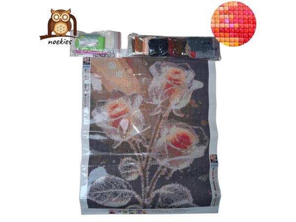 nr 24 Diamond Painting kristal rozen 50x40cm (vierkant)