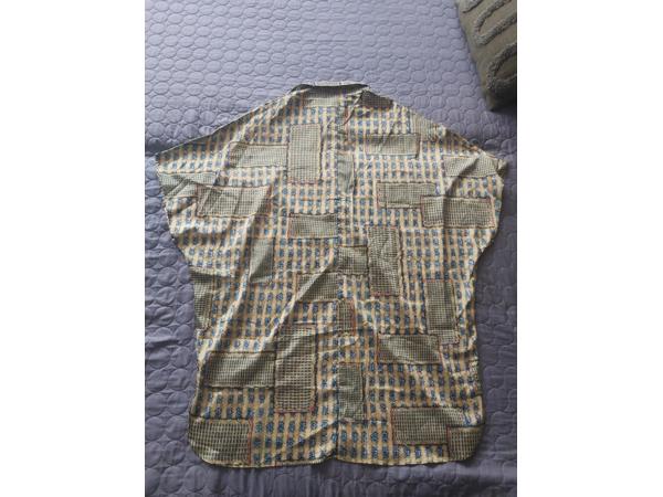 JCL geruit lang tuniek geel groen M/L 38/40