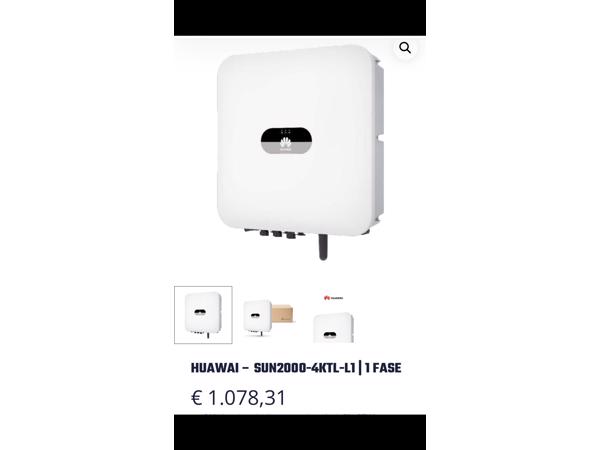 Zon,p- omvormer Huawei sun2000-4ktl/1 fase