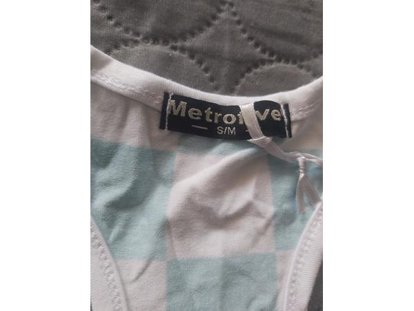 Metrofive playsuit groen wit geblokt S/M 36/38