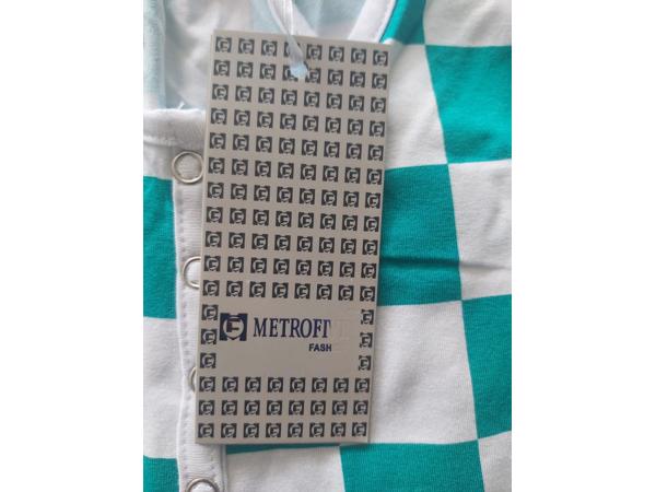 Metrofive playsuit groen wit geblokt S/M 36/38