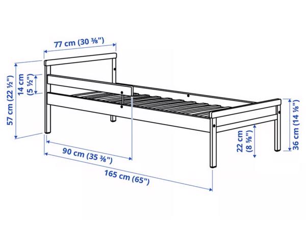 Peuterbed met lattenbodem, beuken, 70x160 cm