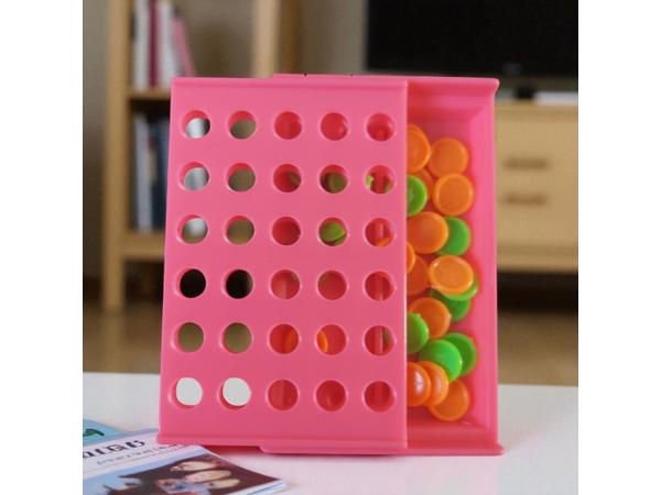 4 op een rij spel , roze mini formaat 7,5cm x 4,5cm