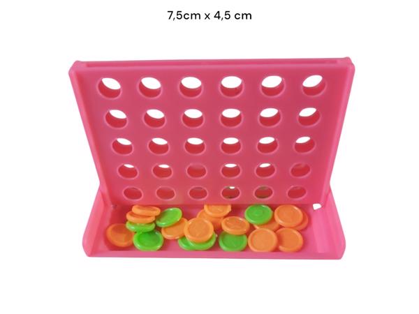 4 op een rij spel , roze mini formaat 7,5cm x 4,5cm