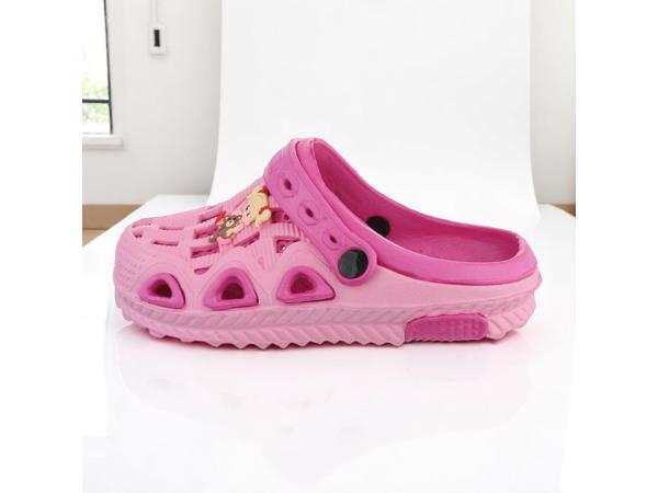 Crocs slipper schoen verticaal pink fuchsia met meisje 32