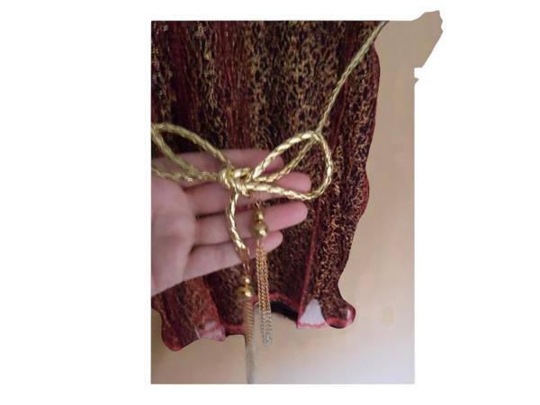 Glitter jurk rood zwart met parels S/M