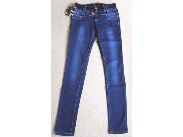 Skinny jeans met dubbele boord, donkerblauw maat 36  (nieuw)