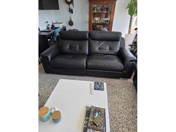 Lederen bankstel met relaxfunctiei