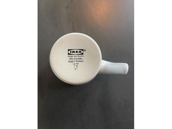 Koffie- of theemokken IKEA 9 stuks wit-groen met oor