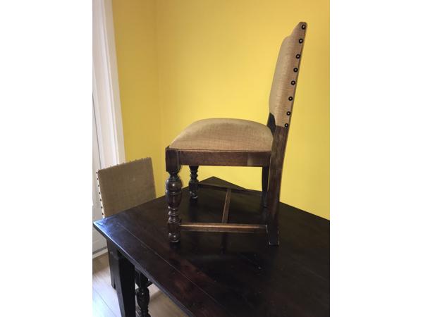 4 stuks brocante, houten eetkamerstoelen