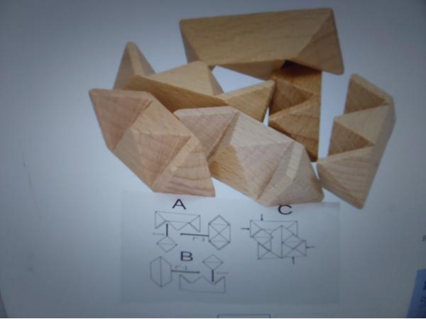 Set van 12 houten IQ puzzels echte hersenkrakers / breinbrek