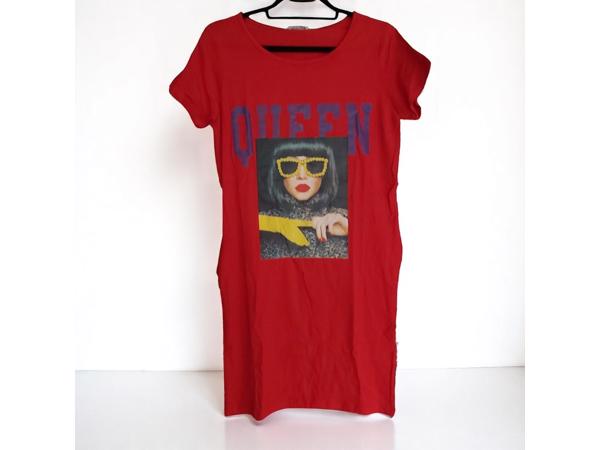 Shirt jurk Queen rood S