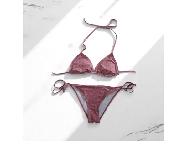Bikini Holly Webber oudroze stippel L