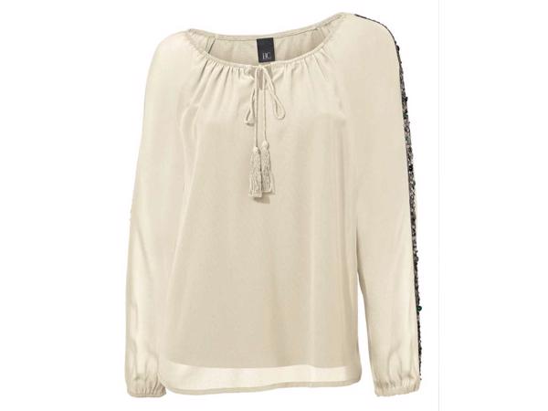 Gevoerde blouse / shirt, kleur: creme, maat 38