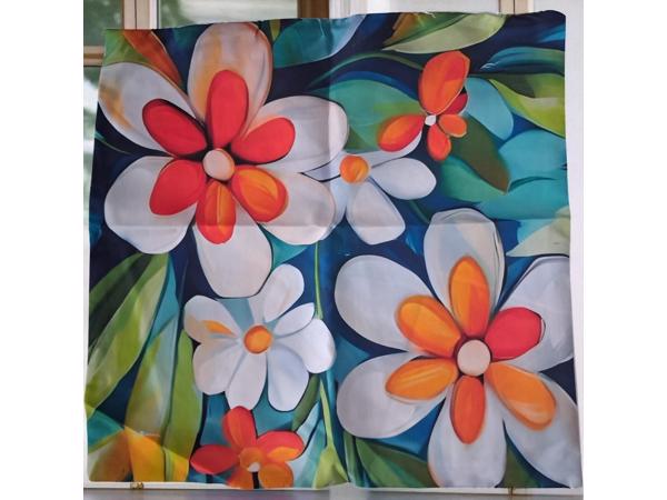 Set van 4 kussenhoezen gebloemd multicolor 40x40cm