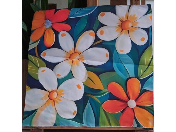 Set van 4 kussenhoezen gebloemd multicolor 40x40cm