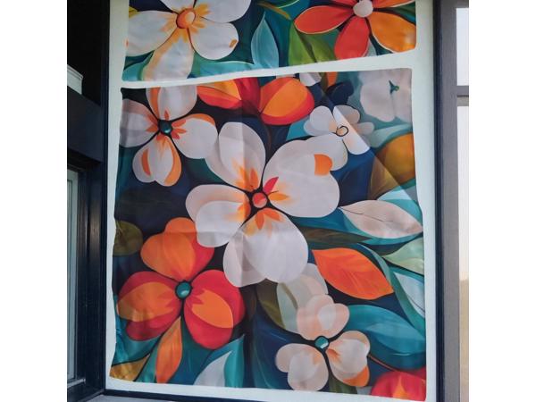 Set van 4 kussenhoezen gebloemd multicolor 40x40cm