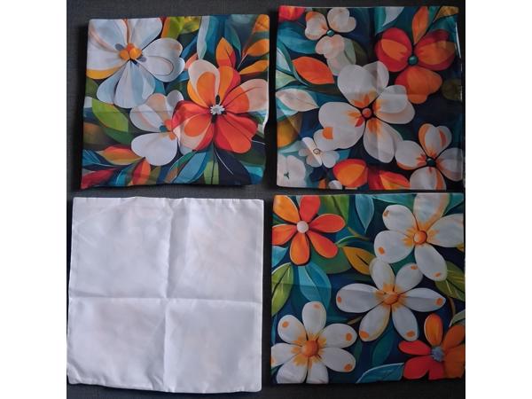 Set van 4 kussenhoezen gebloemd multicolor 40x40cm