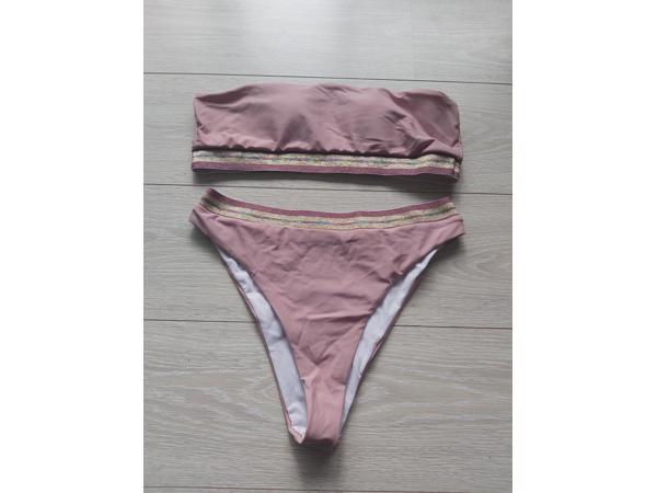 Bandeau bikini roze goud XL