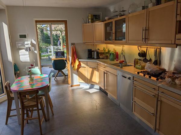 Gebruikte keuken, 4m20 lang, terrazzo werkblad