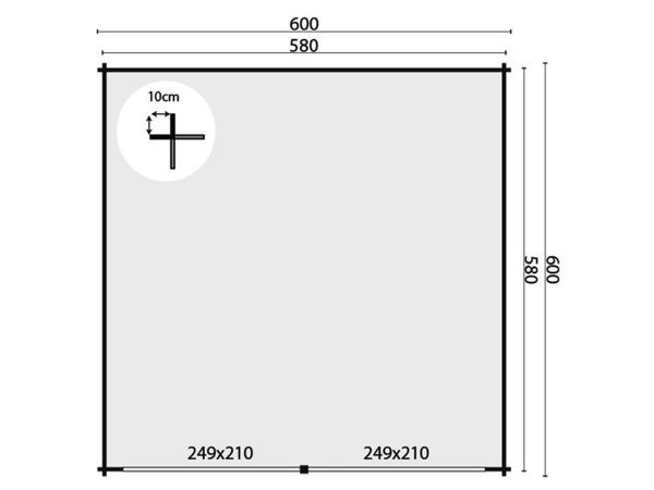 Tuinhuis-Blokhut garage NYSSE: 600 x 600cm