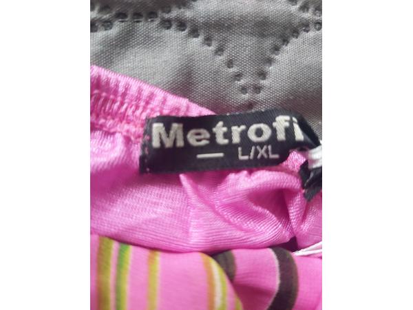 Metrofive offshoulder jurk voor over badkleding roze L/XL