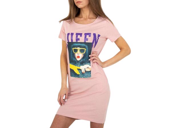 Shirt jurk Queen roze M