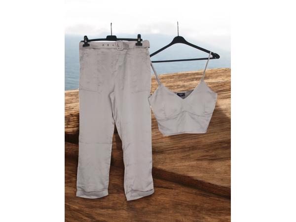 2 delige kleding set grijs L
